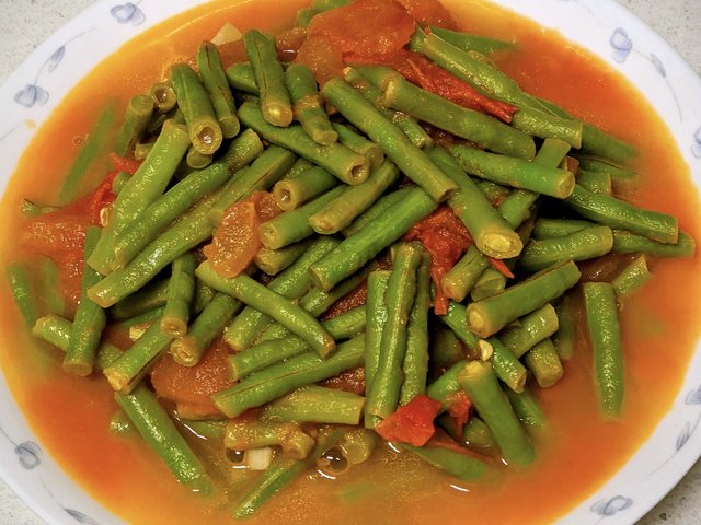 西红柿炖豇豆