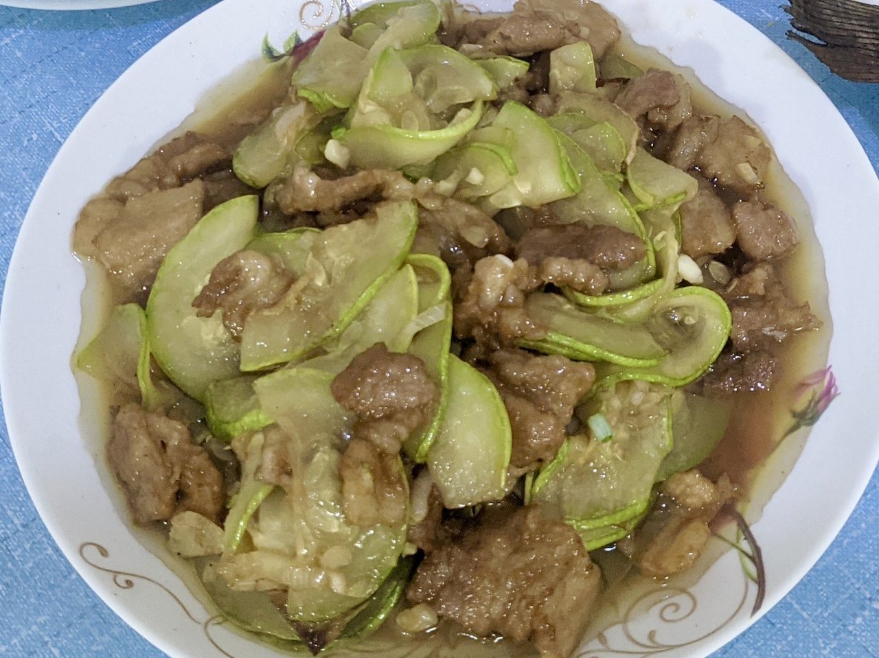 西葫芦炒肉片